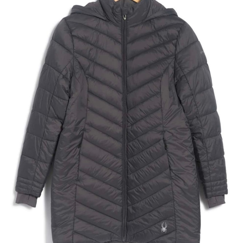 Spyder Hooded Long Puffer Jacket- Medium